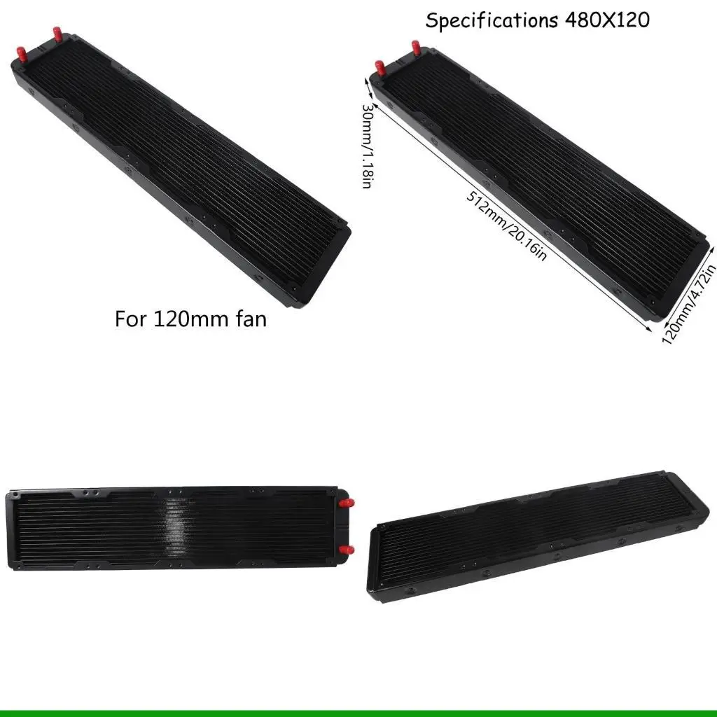 U55C Multi-Port G1/4 Thread Aluminum Radiator 480mm For Computer Water Cooling System