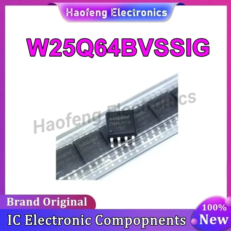 5PCS W25Q W25Q64 W25Q64BVSSIG SOP8 IC Chip 100% New Original in stock