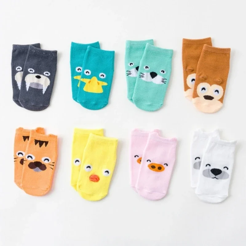 Kids Children\'s Socks for Girls Boys Non-slip Print Cotton Toddler Baby Cartoon Ankle Socks Newborns Infant Short Socks Clothing