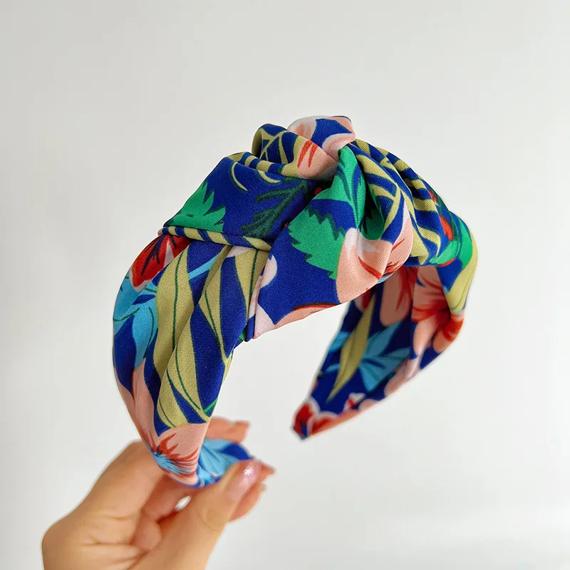 

Two-piece Women's Hairband Set, Fashionable Floral Print, Casual Hair Accessory for Going Out, Knot Design