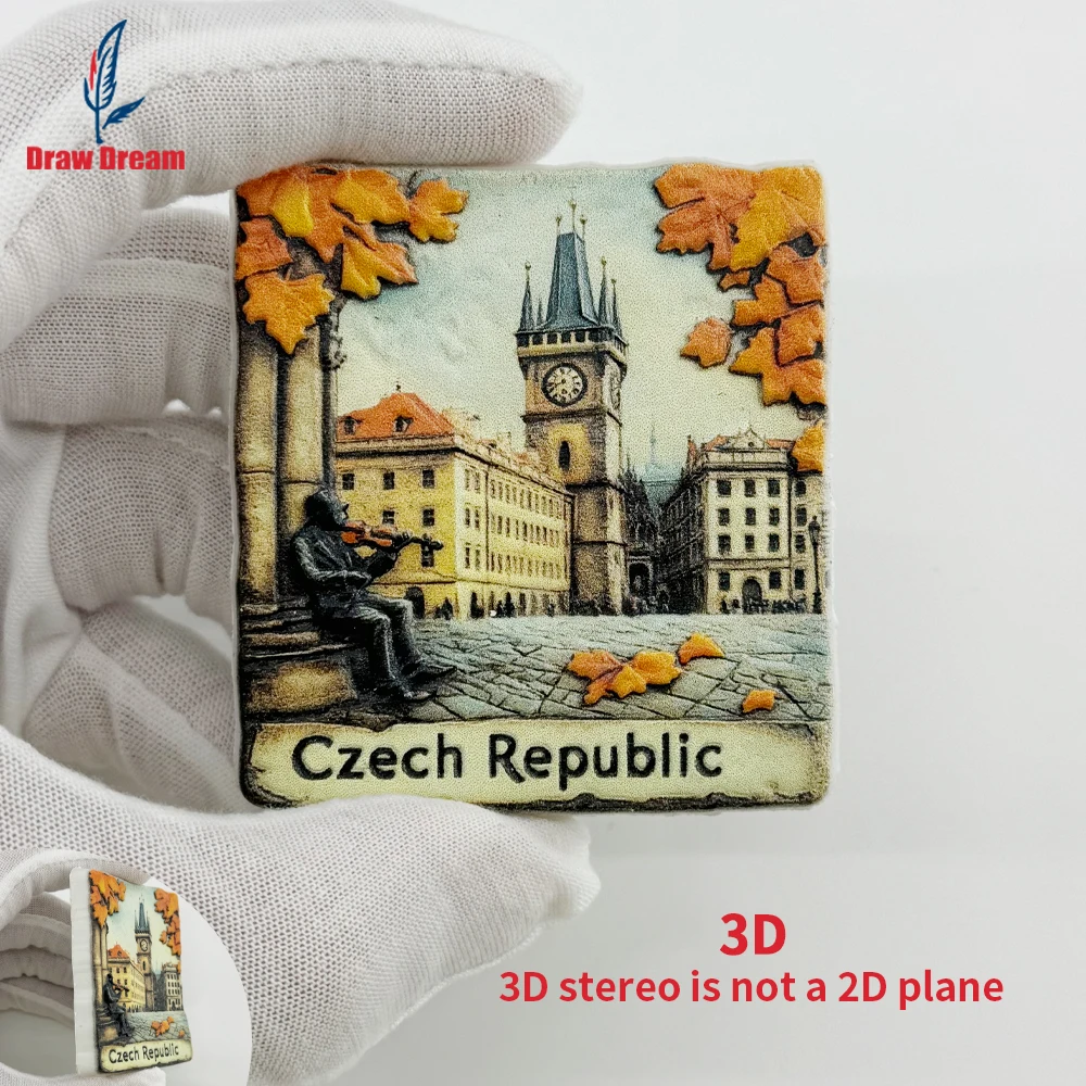 1Pc Creative 3D Fridge Magnet from Prague, Czech Republic, a World Travel Souvenir Collection Item Suitable for Home and Office Decoration, Personalized Exclusive Travel Souvenir Magnetic Fridge Magnet, Home Decoration, Kitchen, Room, Office, Cabinet Crafts, Gifts, Holiday Souvenirs, Exquisite Small Gifts