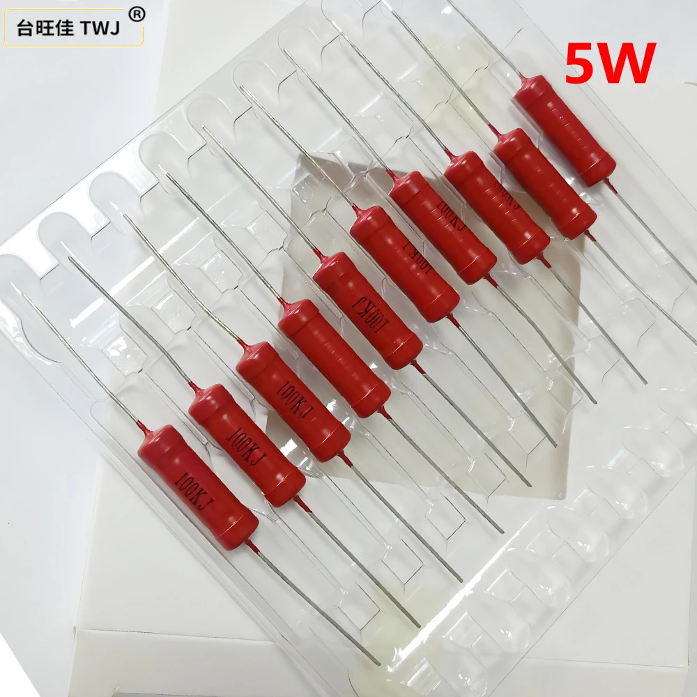 2Pcs HVR40AH2408 high voltage resistor 5W 10M 20M 30M 50M 100M 200M470K 1K 500M 10K 5G thick film glass glaze resistor