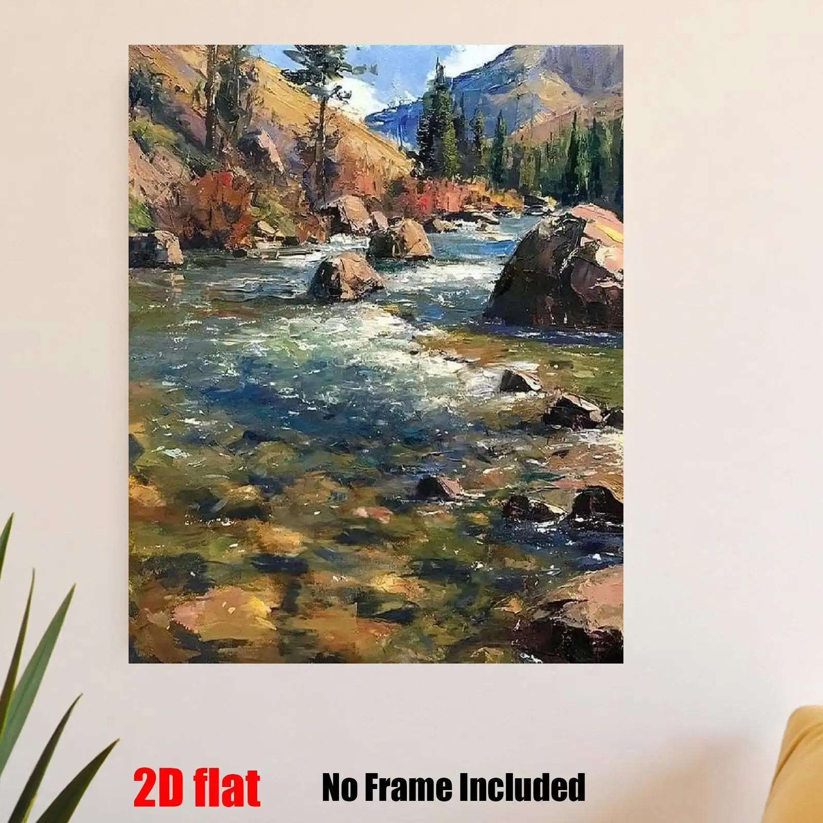 [2D Flat Frameless] [Professional Art Use] 1pc DIY Paint by Numbers Kit for Beginners, Includes Acrylic Paints, Canvas, 3 Brushe
