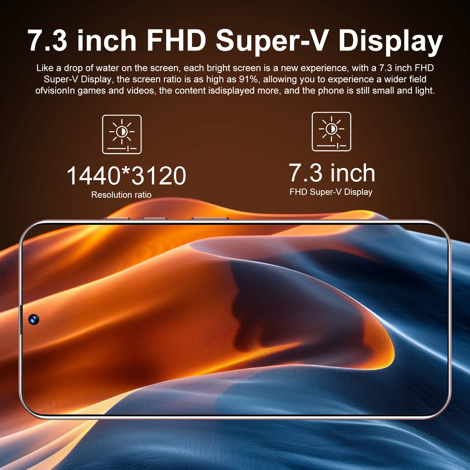 Global Version Smartphone Android,7.2'',12GB RAM 512GB ROM,Dual SIM,Mobile phones,Google Play Store,78+108MP,7800mAh