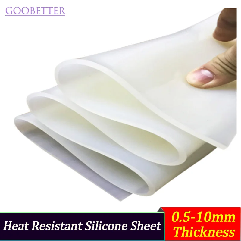 

Heat Resistant Translucent Silicone Sheet, Food-Grade Gasket Pad for Sealing & Vibration Damping, 0.5/1/2/3/4/6/8/10mm Thickness