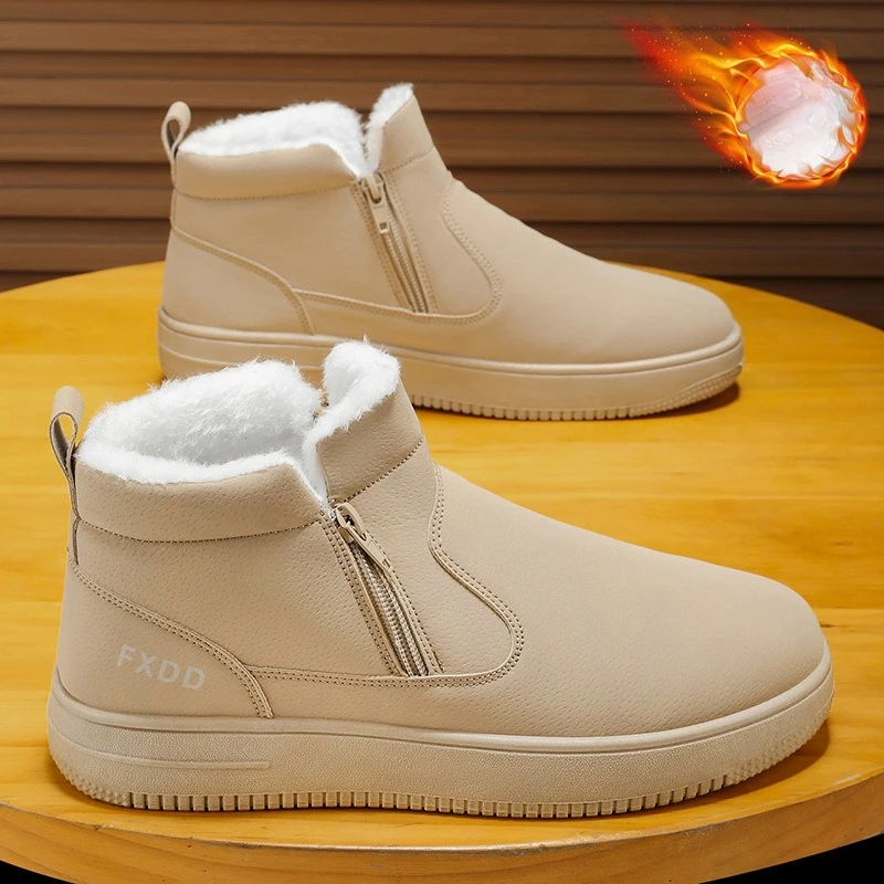 جديد الرجال الشتاء أحذية عمل الحرارية اصطف عالية أعلى أحذية الثلوج مكتنزة وحيد عدم الانزلاق مقاوم للماء الدافئة حذاء من الجلد الأحذية في الهواء الطلق