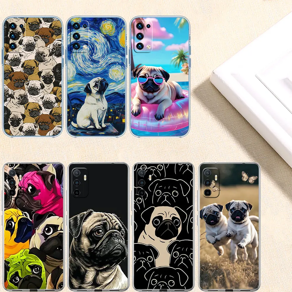 Capa de Telefone AR25 Cute Pug Dog para Motorola Moto G10 G20 G30 G31 G32 G34 G35 G41 G42 G50 G51 G52 G55 G60 G60S G62 G71 G72 G75