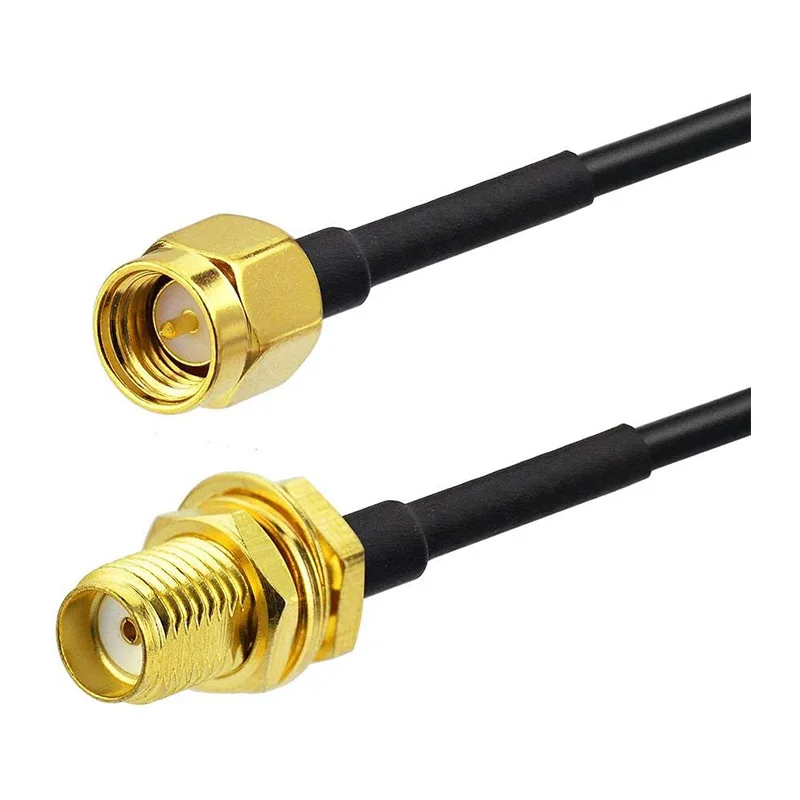 Cable de extensión macho a hembra, RP-SMA conector SMA, Cable alimentador de cobre para Coaxial, tarjeta de red WiFi, antena de enrutador RG174