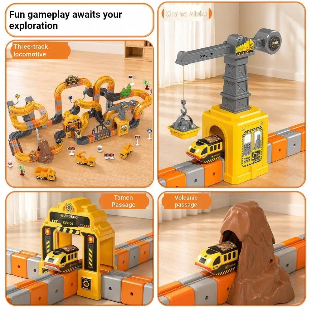 Engineering Multi Form Magnetic Track Vehicle Educational Puzzle Game Building Anti Gravity Magnetic Adhesive Track Vehicle