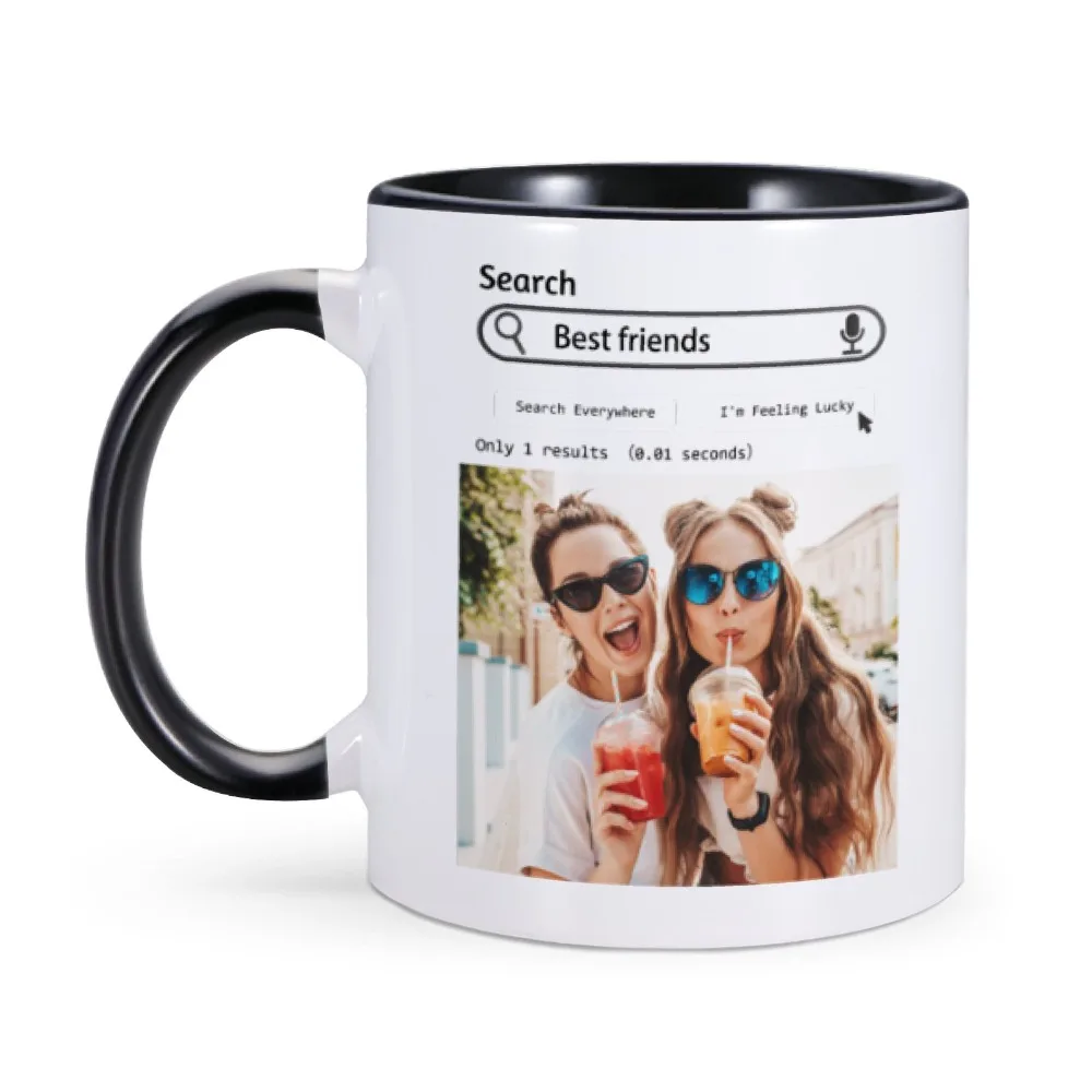 Custom Photo Search Best Friend Result Mug 11 oz Ceramic Tea Cup Home Drinkware for Best Friend Personalized Photo Coffee Mug