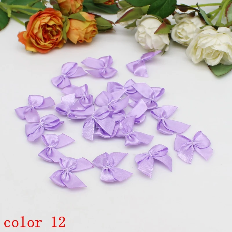 50-100 Stück/Packung 2*2,5 cm kleine Dacron Band Bogen Blume Handwerk Dekoration Handarbeit DIY Party Dekoration farbige Band Schleifen – Detail 20