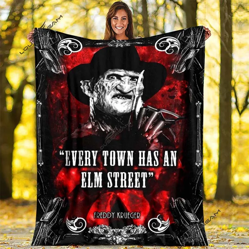 

Freddy Horror Movie Throws Blanket Elm Street Halloween Blankets for Beds Adults and Children Bedroom Living Room Decoration