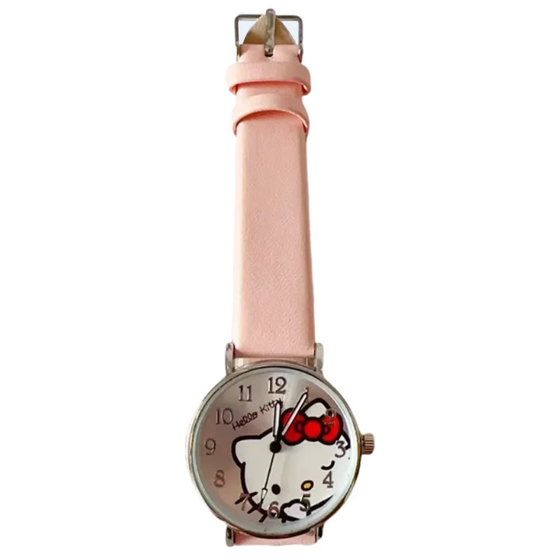 Miniso Anime Cartoon Sanrio Hello Kitty Kuromi Cinnamoroll Melody Pochacco Quarz Mädchen Student Uhr Kinder Ledergürtel Uhr