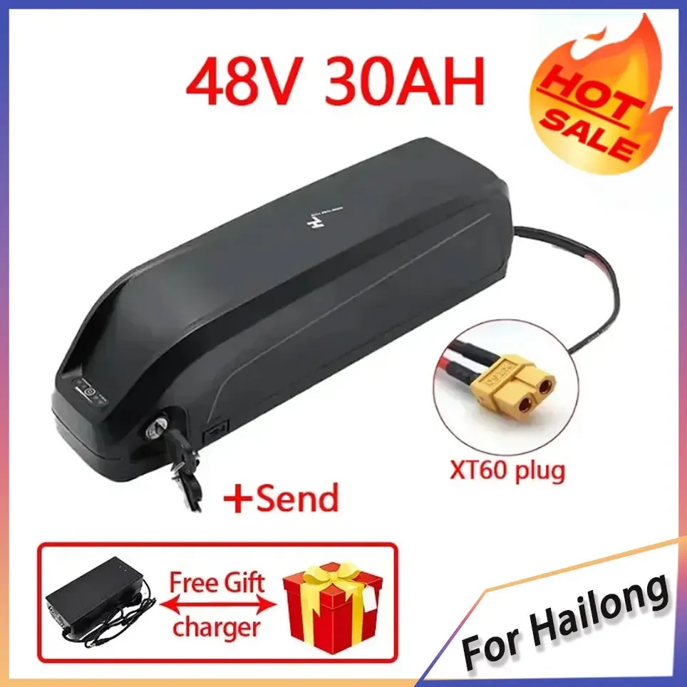 LIDIKALA Hailong Max 48V 40Ah Hochleistungs-E-Bike-Akku 40A mit eingebautem BMS 18650 Lithium-Akku für große Reichweite für Fatbike Elektroroller 500W-2000W Motor XT60-Stecker Stromakku