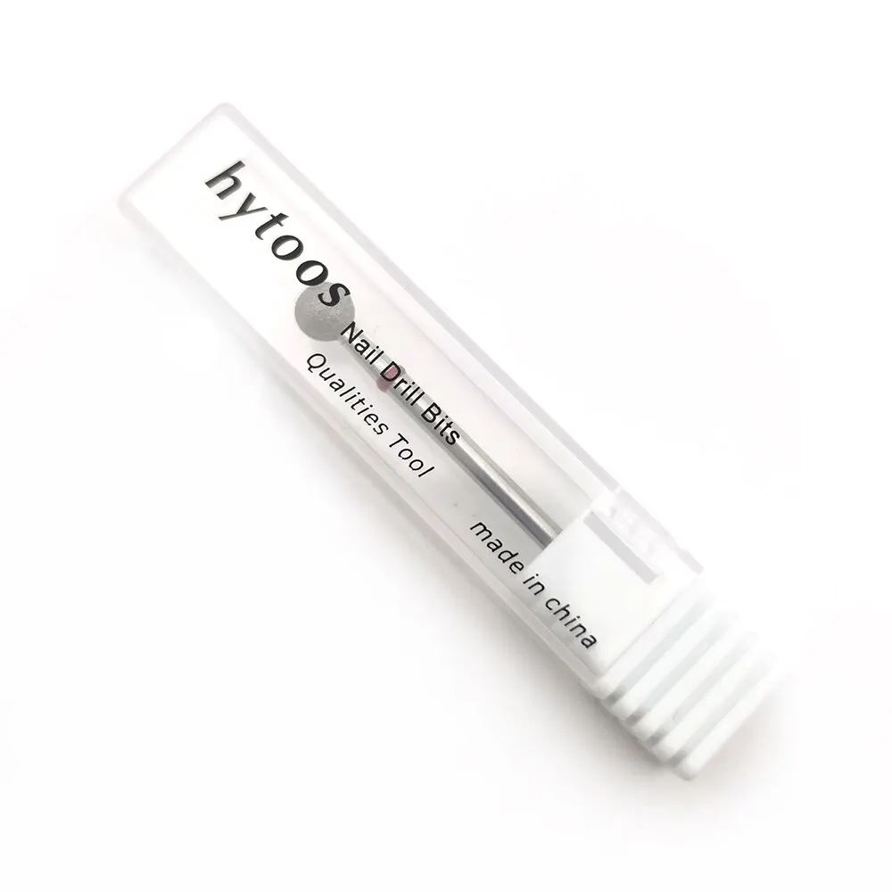 HYTOOS 5,0mm Brocas de clavos de bola de diamante fino Cutícula Burr Russian Mills taladro eléctrico para manicura