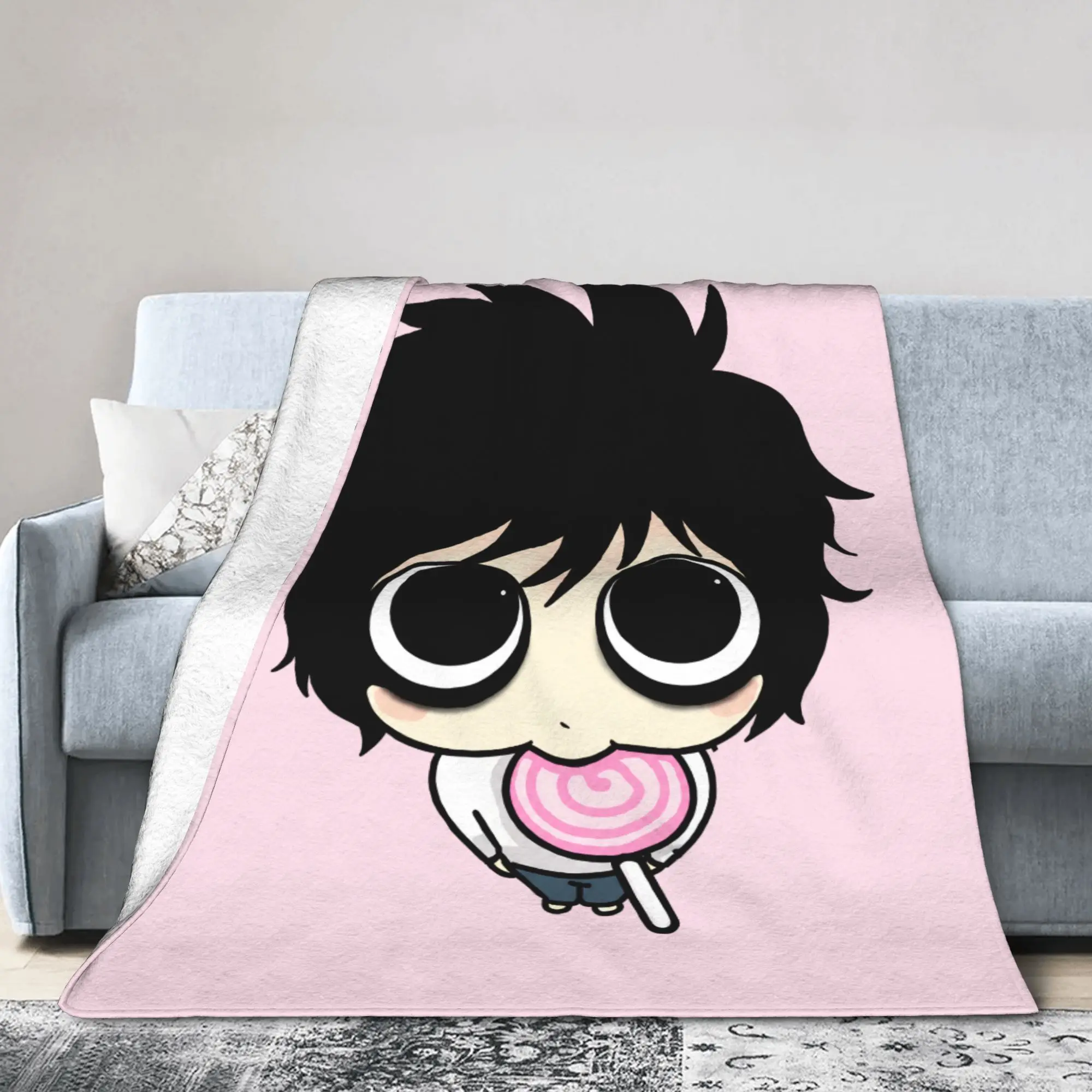 L Lawliet Cute Lollipop Blankets Fleece  Winter  Portable Super Warm Throw Blankets for Home Bedroom Bedspread