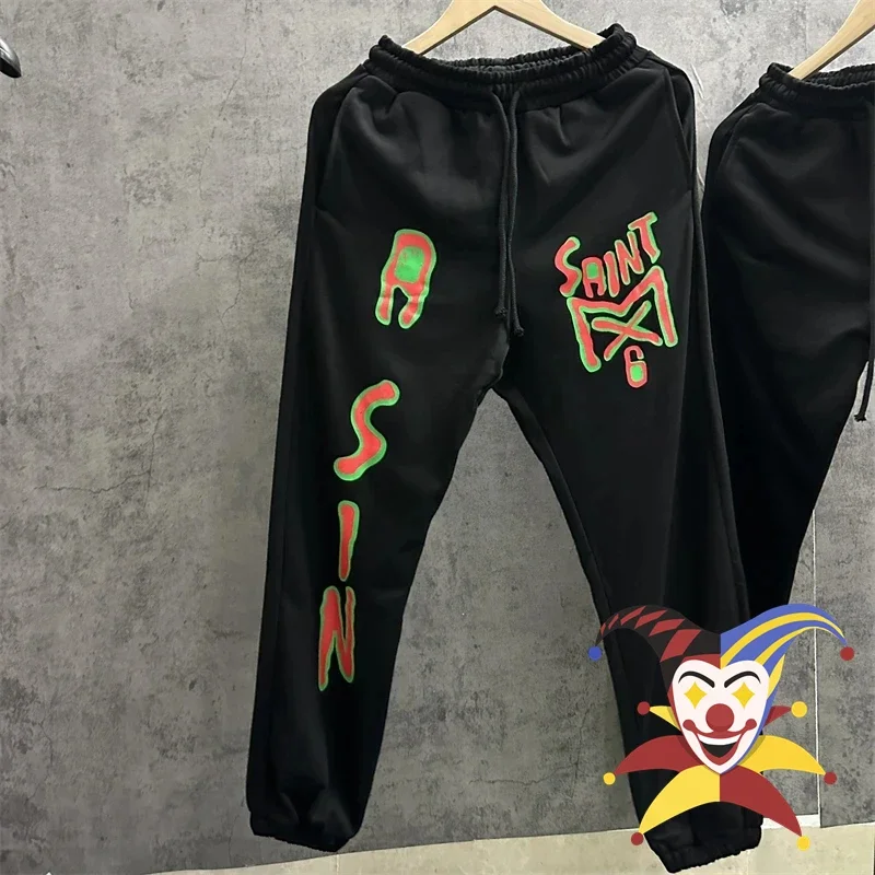 

Saint Sweatpants Men Women Jogger Ghosted Colorful Letter Logo Printing Drawstring Trousers Pants