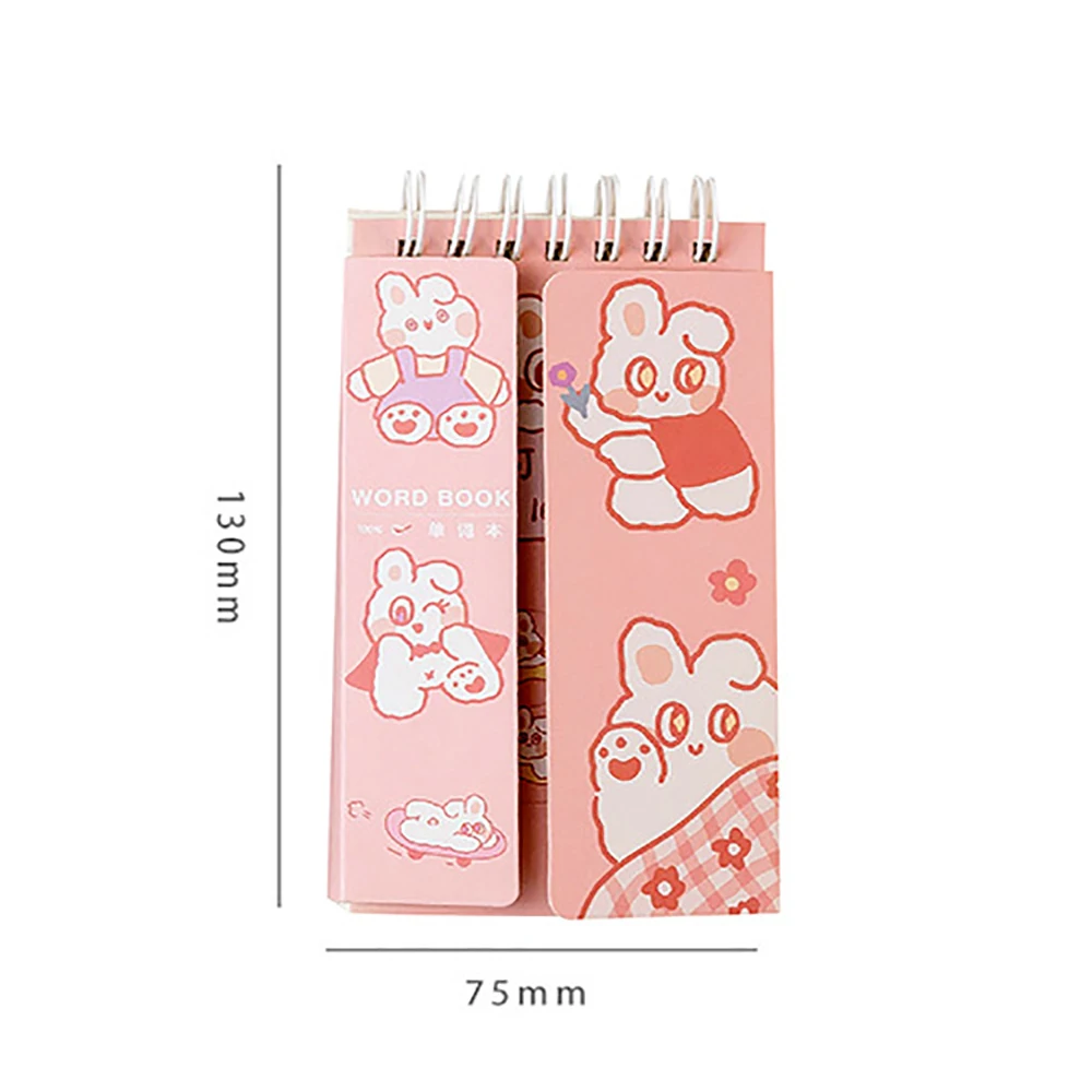 80Sheets Cartoon Kawaii Cute Loose-Leaf Vocabulary Pocket Word Book Portable Memory Study Note Book Students School Stationery