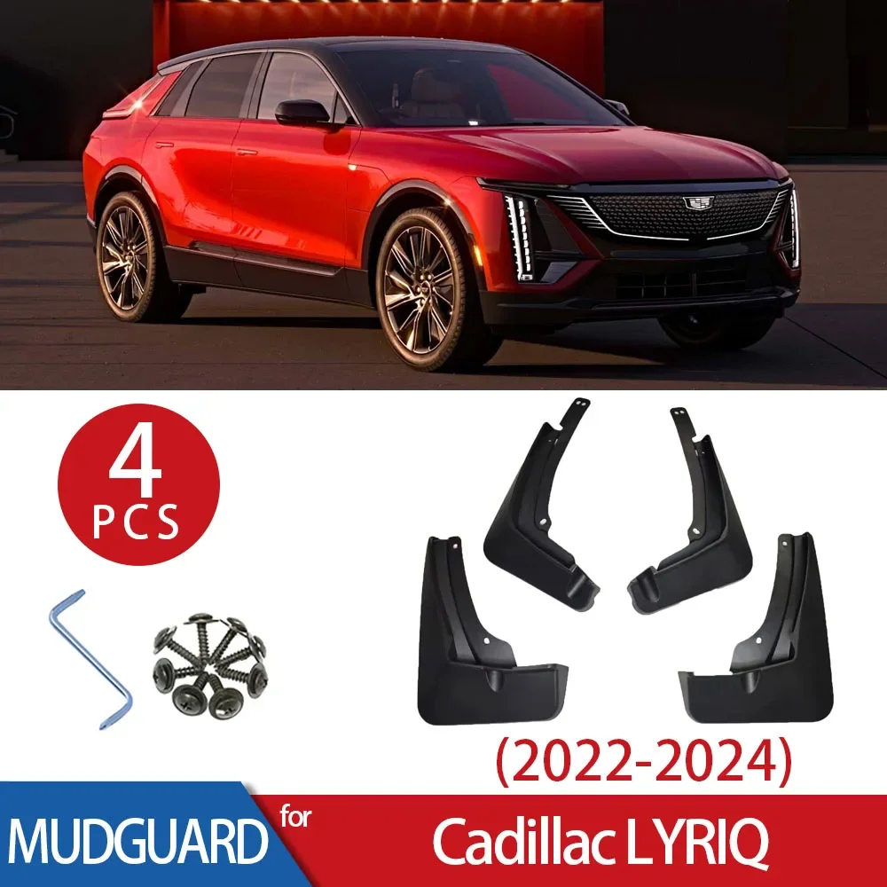 Car Mud Flaps For Cadillac LYRIQ 2022 2023 2024 Mudflaps Splash Guards Mud Flap Mudguards Fender Styling Set Molded