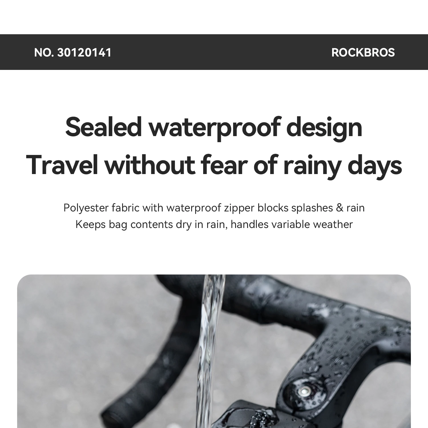 ROCKBROS Vollständig Wasserdichte Oberrohr-Tasche 0,9L Fassungsvermögen MTB Rennrad-Rahmentasche Versiegelte Reißverschluss-Rahmentasche mit Stabilem Befestigungszubehör – Detail 4