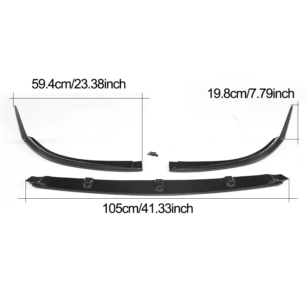 

3PCS/SET Carbon Fiber Front Lip for Mercedes Benz C-Class C205 C63 AMG 15-17 (Fit:C63)