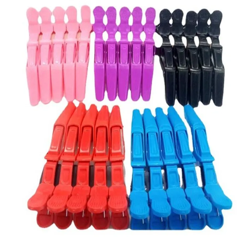 5pcs/lot Plastic Hair Clip Hairdressing Clamps Claw Hair Section Clips Claw Section Alligator Clips Barber For Salon Styling