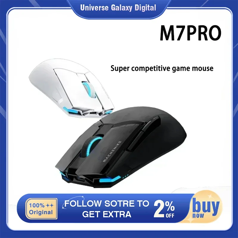 

Беспроводная мышь Mechanic M7Pro, трехрежимная, Bluetooth, RGB, Paw3395, эргономичная, легкая, для ПК, подарок, проводная, для игр, мышь для киберспорта