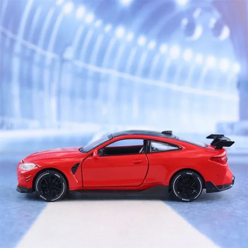 1:32 BMW M4 Coupe alta simulación Diecast Metal aleación modelo coche sonido luz tirar hacia atrás colección niños juguetes regalos