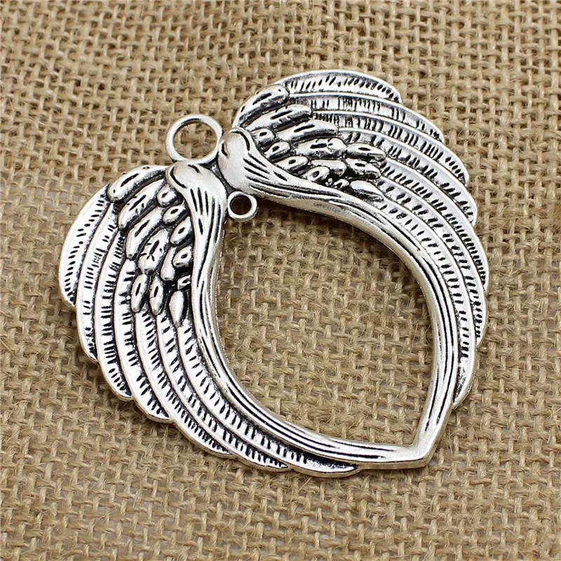 5 Pcs/Lot 65*69mm 5 Color Vintage  Angel Wings Charm Metal  Big Angel Wings Charms Pendant For Jewelry Making