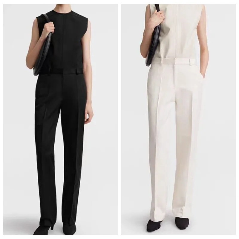 

Withered Casual And Versatile Mid Waist Straight Leg Slimming Long Pants And Trousers For Women Clothes Women's Pants And Trouse