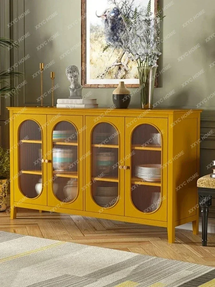 A  American-Style Solid Wood Sideboard Cabinet Home Retro Simple Locker