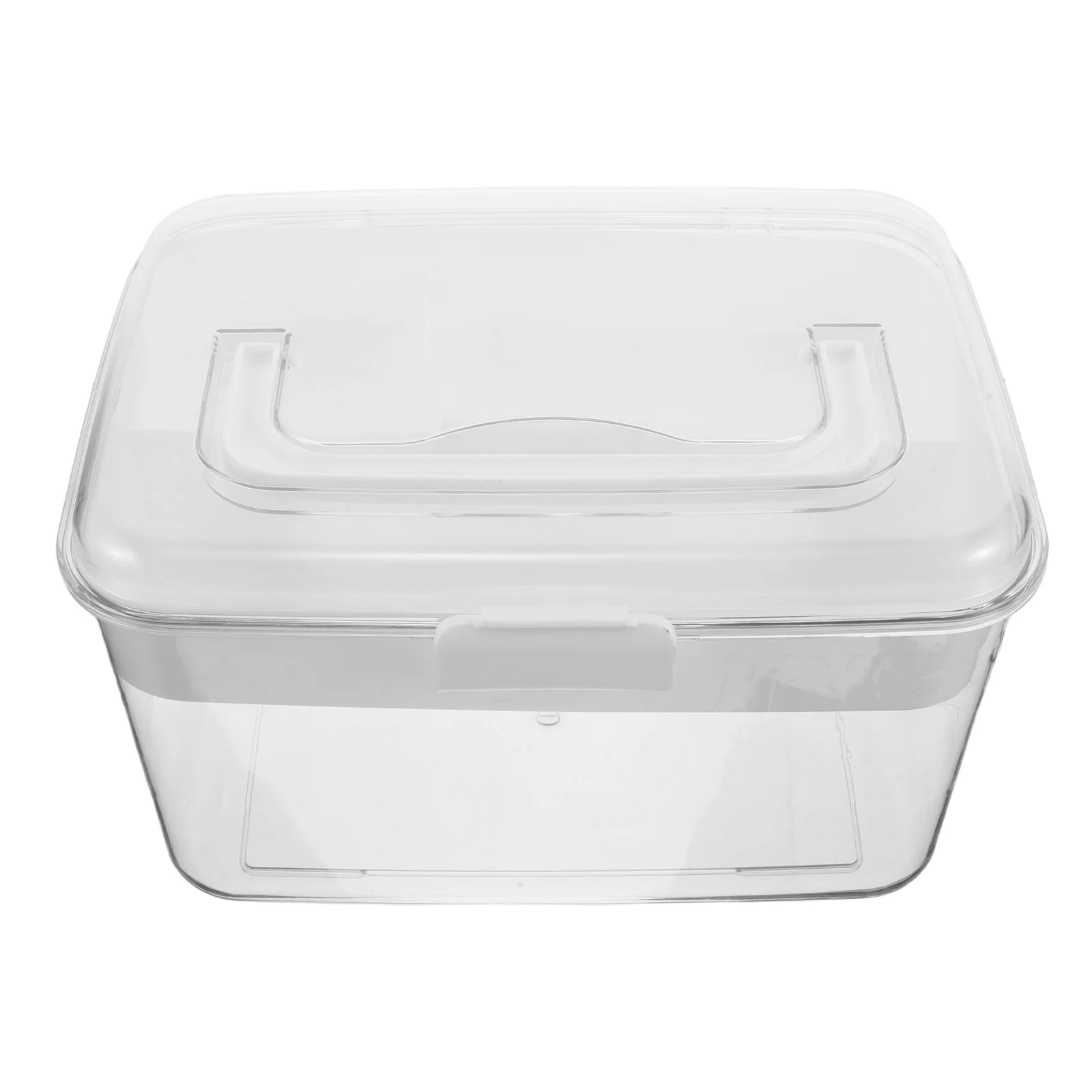 Portable Plastic Medicine Storage Box Transparent Container with Lid Handle Compartments Organizer for Travel Family Home