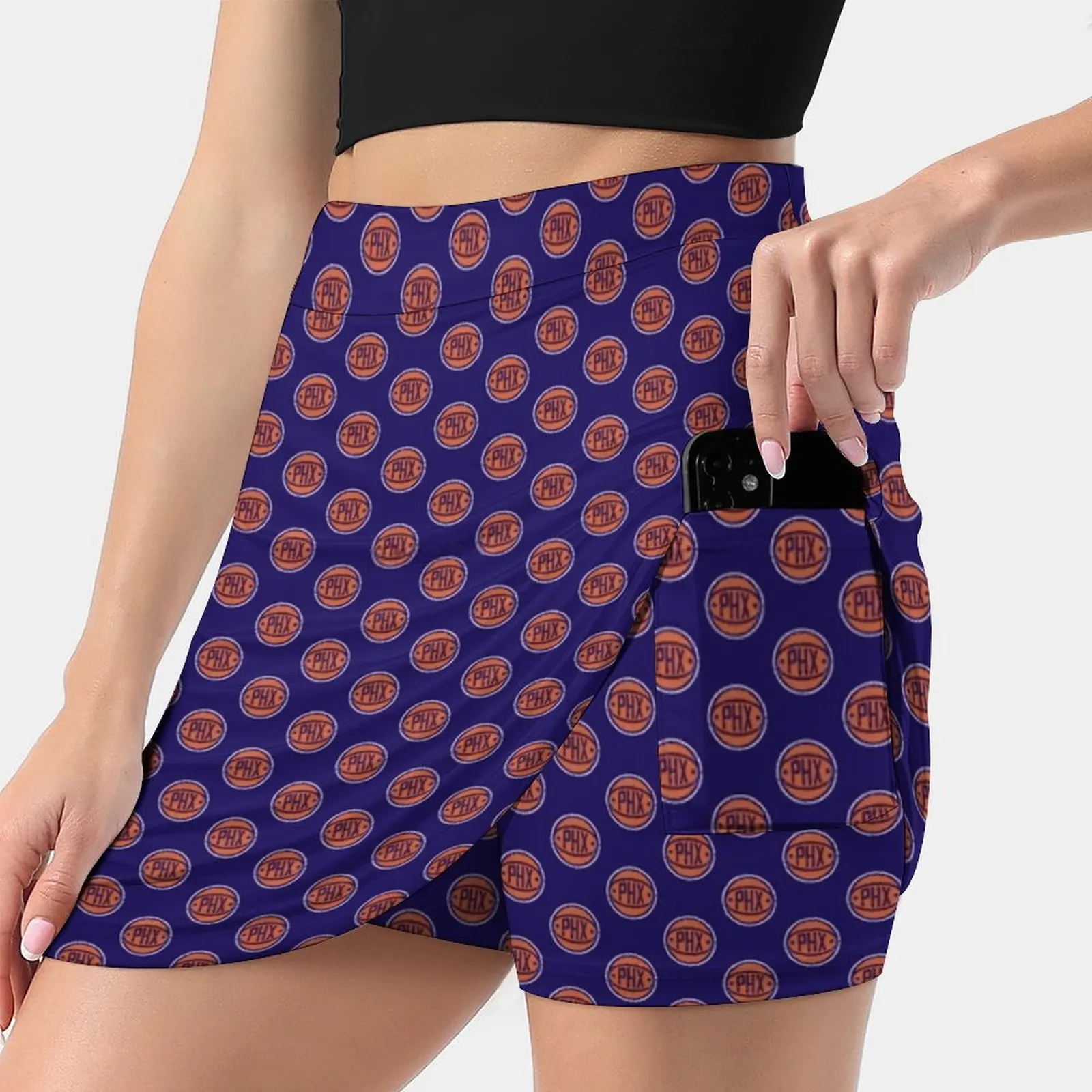 

Phoenix Retro Ball-Purple 2 Women's skirt Sport Skort Skirt With Pocket Fashion Korean Style Skirt 4Xl Skirts Phoenix Phx Suns