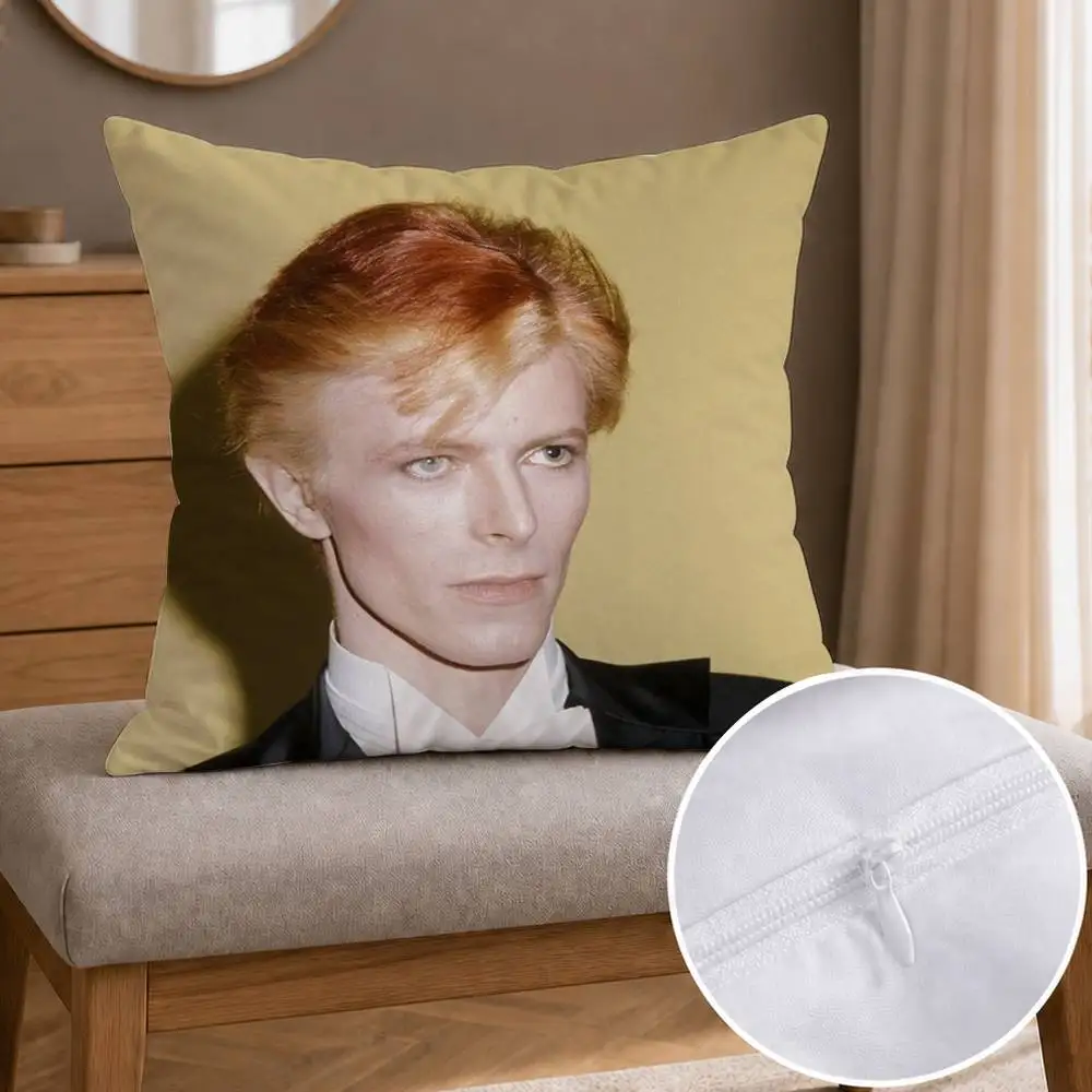 David Bowie Double-sided Printed Square Decorative Cushion Cover for Sofa Living Room Home Decor