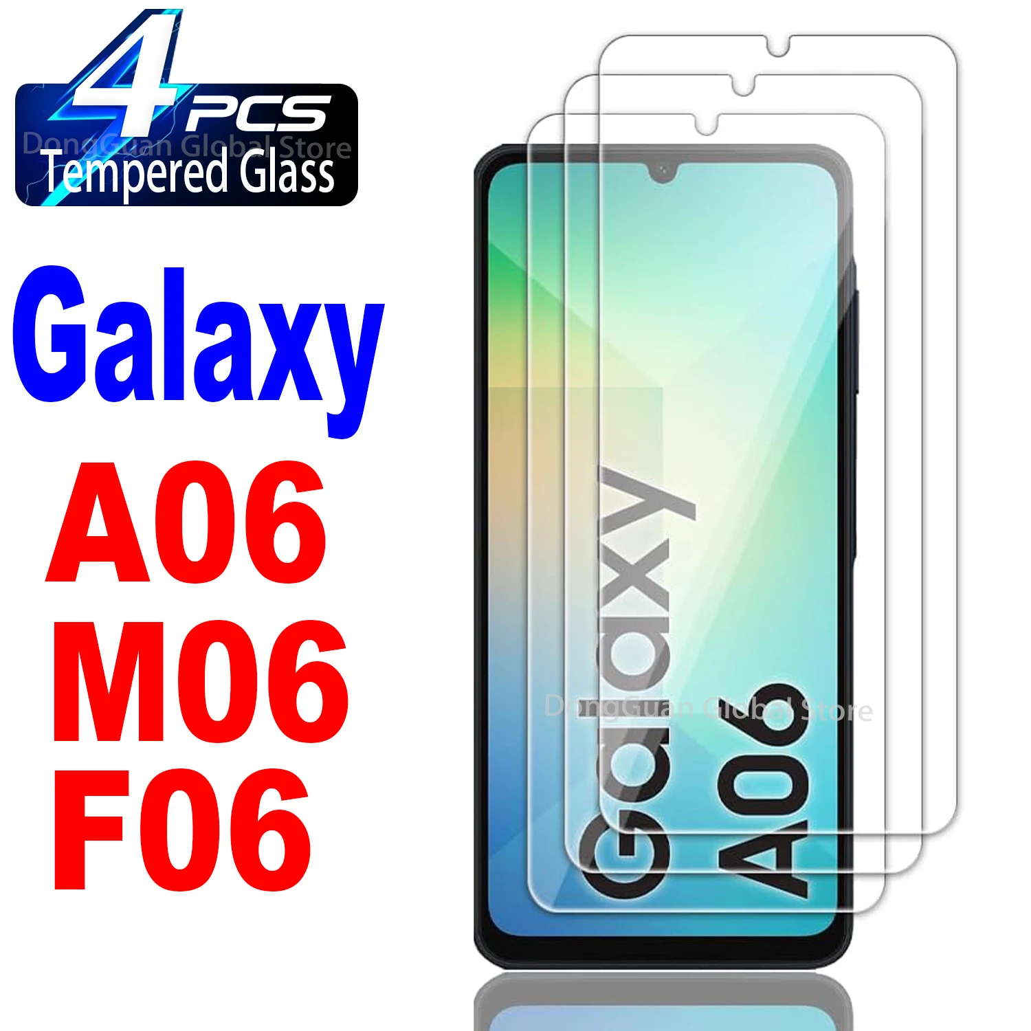 

1/4Pcs Tempered Glass For Samsung Galaxy A06 / M06 / F06 Screen Protector Glass Film