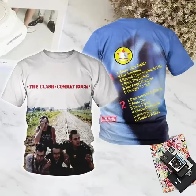 خمر روك الصراع الفرقة ثلاثية الأبعاد تي شيرت مطبوع الرجال النساء موضة المتضخم قصيرة الأكمام التي شيرت الاطفال الهيب هوب بلايز تيز جولة 2025 #3