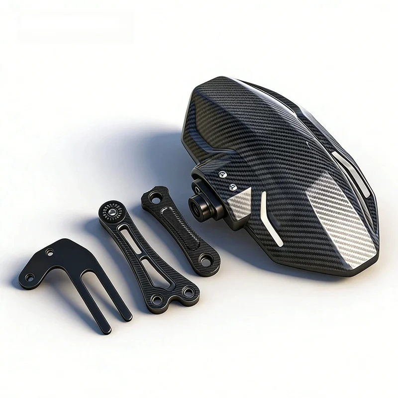 Motorcycle Adjustable Imitation carbon fiber Rear Wheel Fender Mudguard For Cafe Racer E-bike Scooter Moped Universal Parts