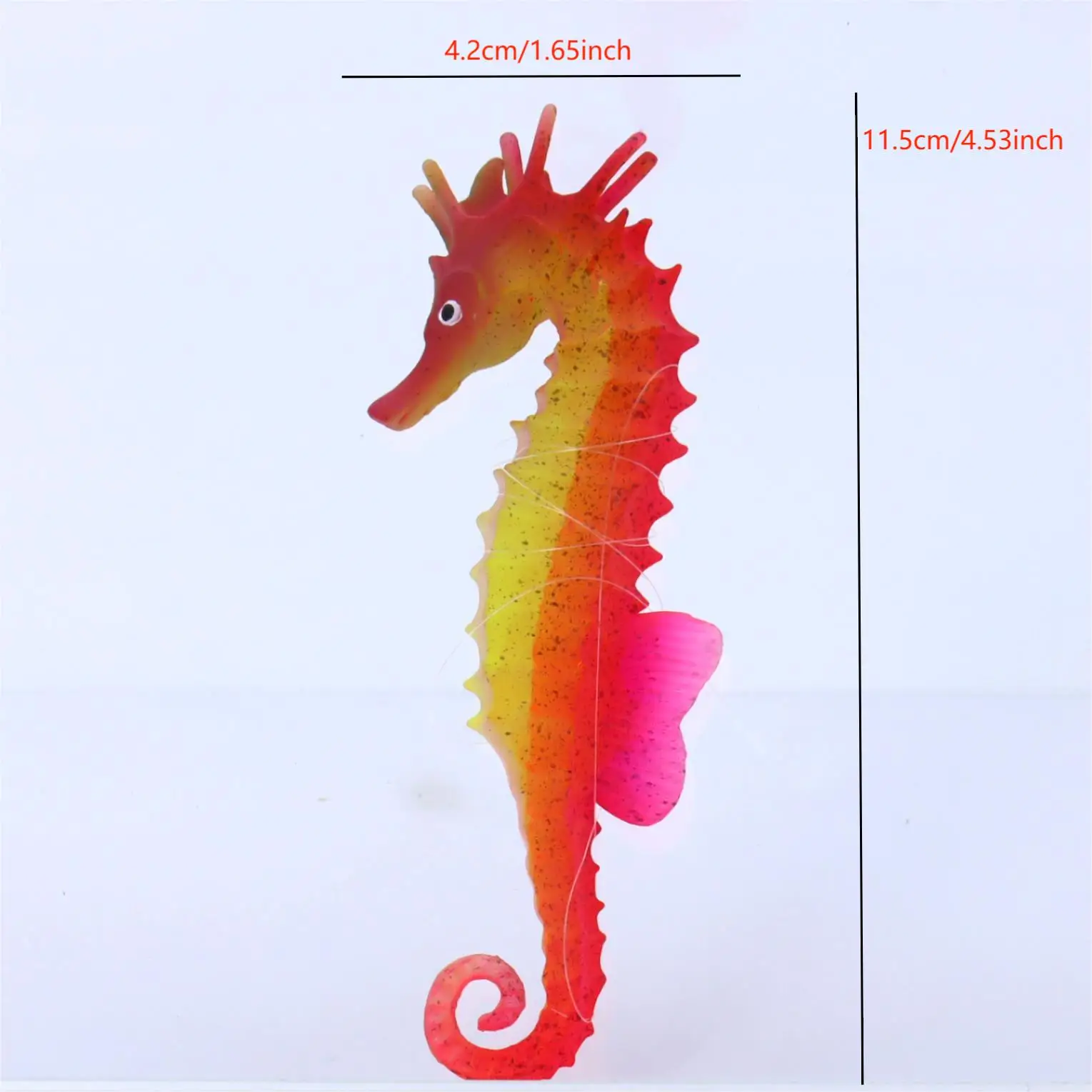 1pc Fish Tank Decoration Luminous Glowing Artificial Sea Horses - Realistic Silicone Aquarium Ornaments - Create an Underwater W