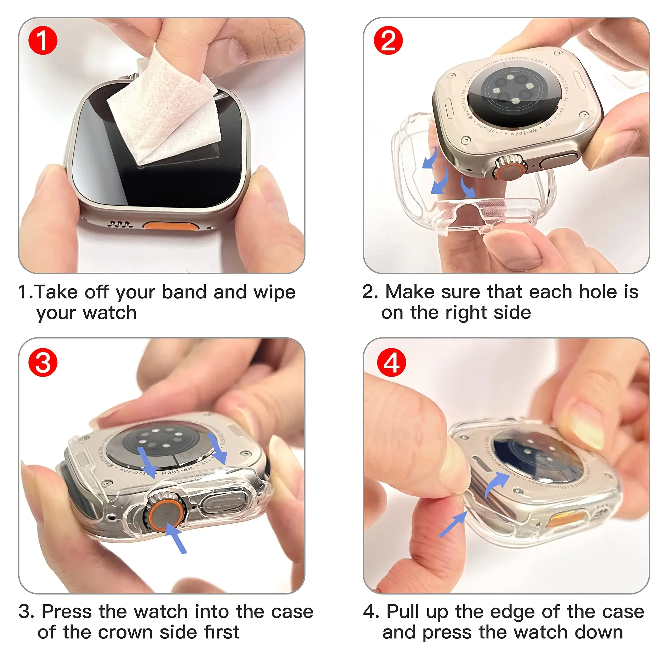 Watch Case for Apple Watch Ultra 49MM Series 8 7 SE 6 5 4 3 2 45MM 41MM 44MM 40MM Transparent Cover Apple Watch Screen Protector