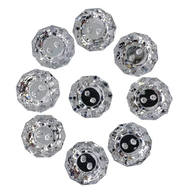 24Pcs Red Rhinestone Acrylic Buttons For Sewing Faceted Glittering Button Women\'s Clothing Garment Accessory 1.8cm