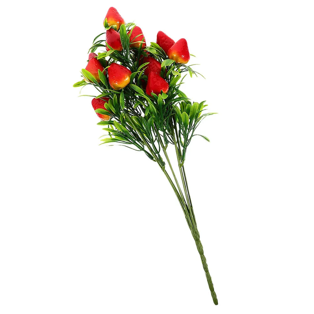 

1pcs Artificial Strawberry Branch Lifelike Fake Fruit Bunch For Home Decor Vase Filler Diy Craft Wedding Party Decoration