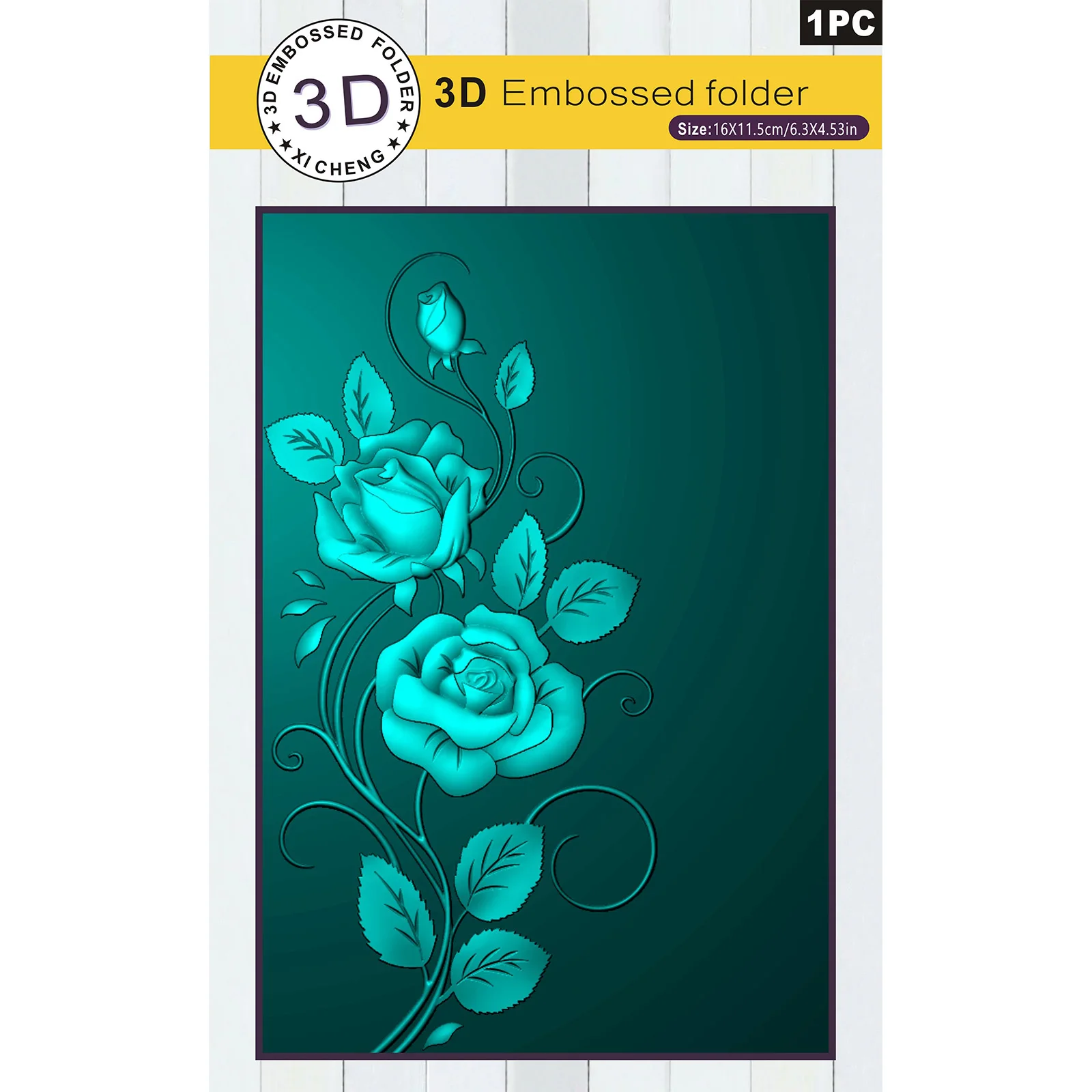 3D Embossed Folder - Designed with a rose edge as the theme, durable plastic, DIY handicrafts and scrapbooks, easy to embossed,