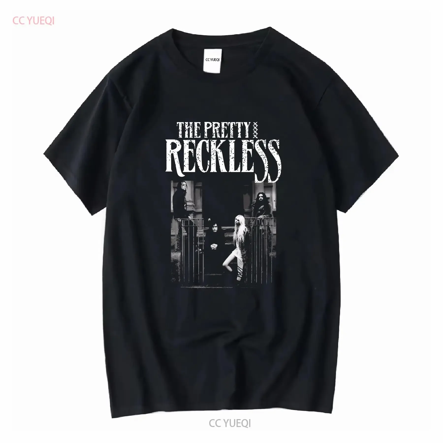 Raro The Pretty Reckless Band Preto Tamanho S a 5XL Camiseta MI130 vintage Lavado homme Versátil moda Elegante Confortável