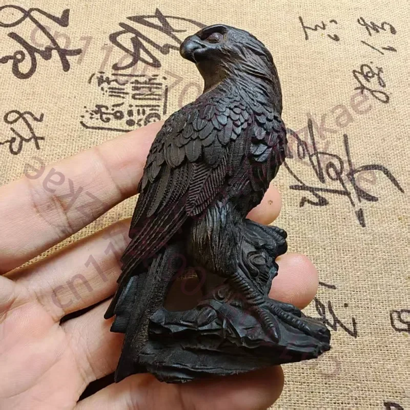 Hand-Carved Agarwood Eagle Statue - 3.15