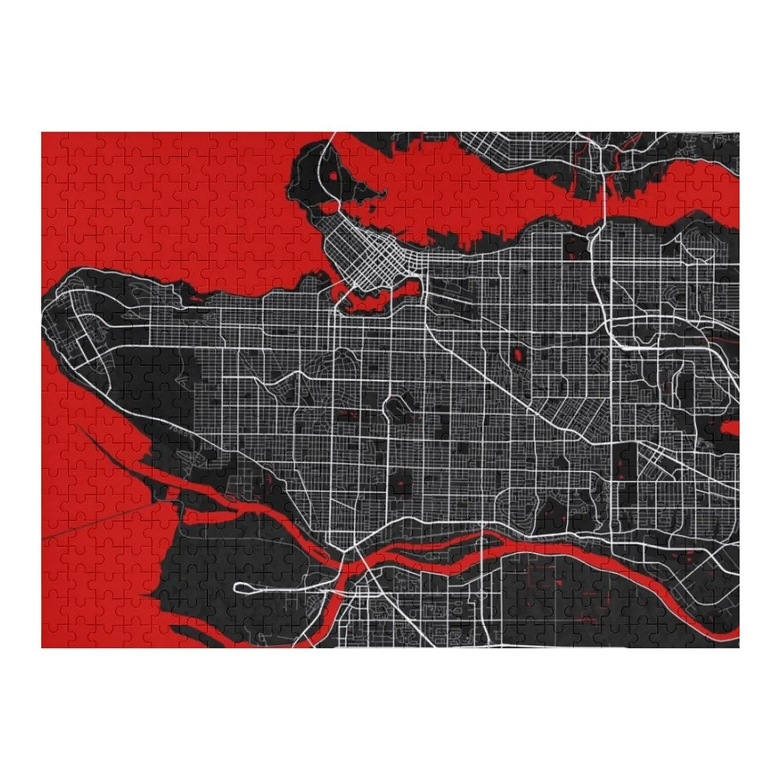 

Карта города Ванкувер Канады - Восточный пазл, индивидуальные подарки для детей, индивидуальное имя, персонализированные идеи подарков, головоломка