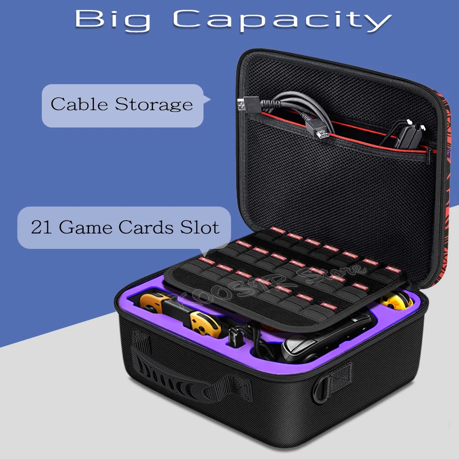 Newst intend D Switch-funda grande para Nintendo Switch, bolsa de almacenamiento, carcasa dura de piel, accesorios para juegos