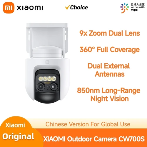 Imagen 1 del producto Cámara exterior Original Xiaomi CW700S 2,5 K 9X Zoom IP66 AI detección de vehículos humanos Color visión nocturna WiFi nube versión china