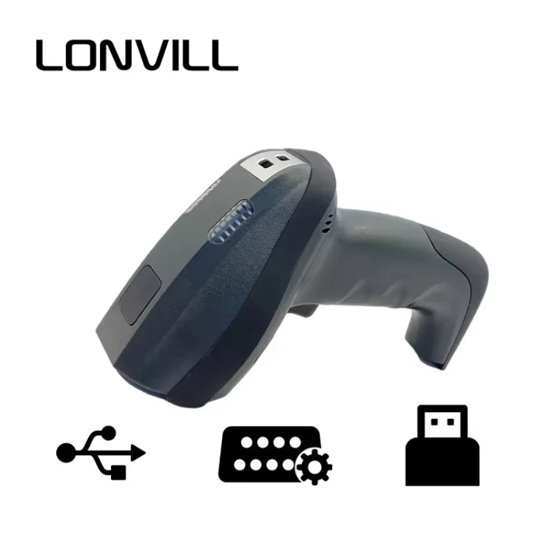 LONVILL Large View Usb RS232 Automotive Production Barcode Reader Metal Detection Industry Handheld Barcode Scanning