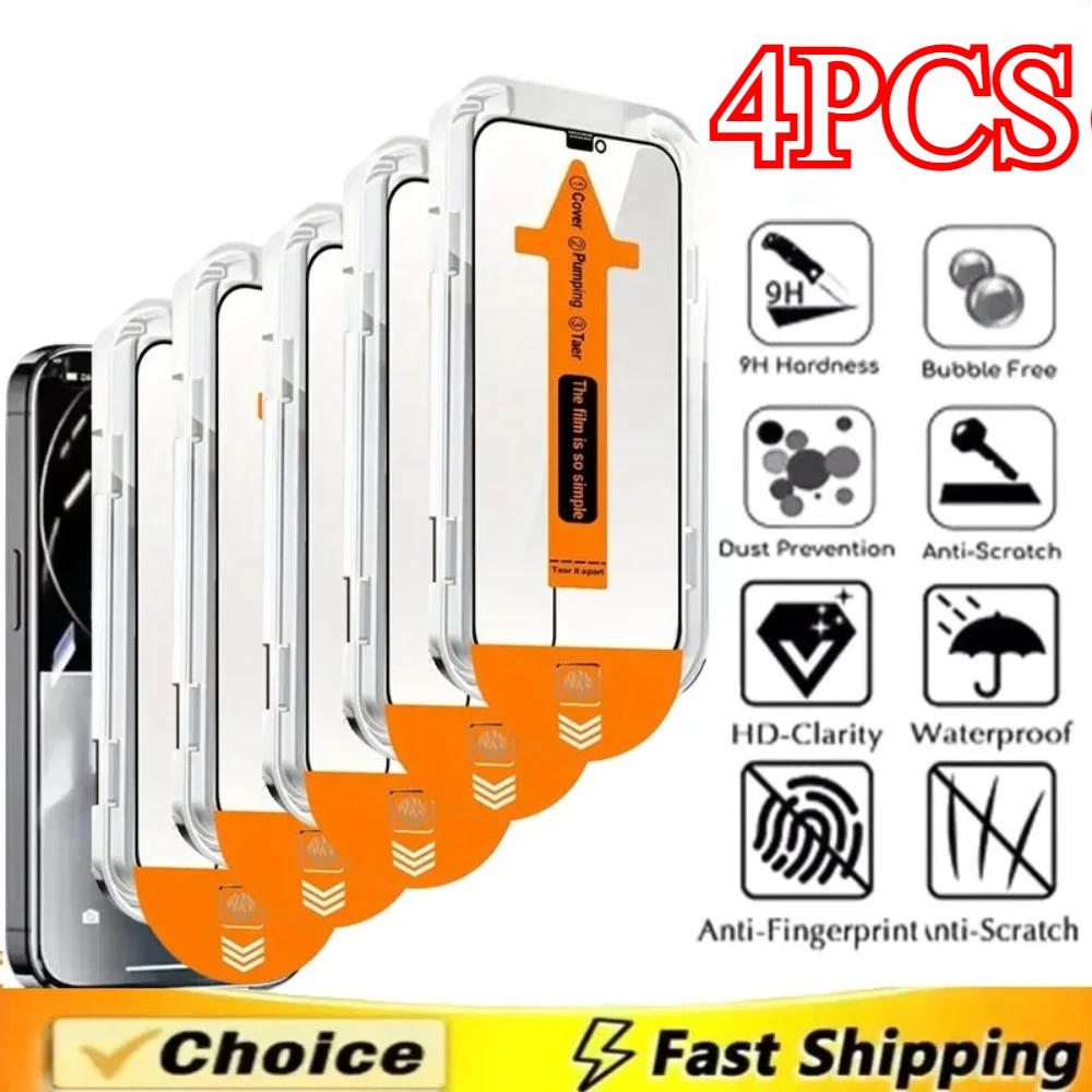 

5 упаковок защитных пленок из закаленного стекла Ultra HD для iPhone 15 Pro Max 16 Pro 16 16e 14 13 12 11 Plus Mini XS XR X с полным покрытием