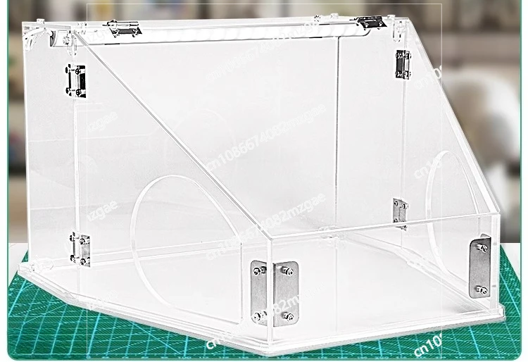 

Enclosed Grinding Dust Box LED Illuminated Plastic Polishing Work Box for Sanding and Crafting Projects Engraving Case G5AB